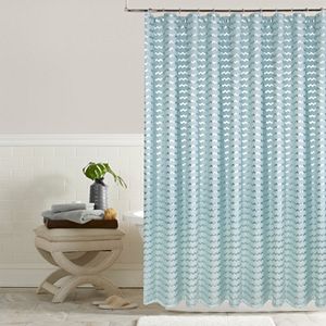 Colordrift Charlie Metallic Chevron Shower Curtain