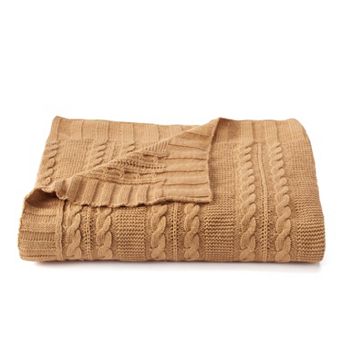 VCNY Dublin Cable Knit Throw