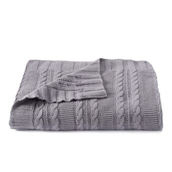 VCNY Dublin Cable Knit Throw