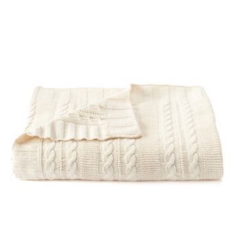 VCNY Dublin Cable Knit Throw