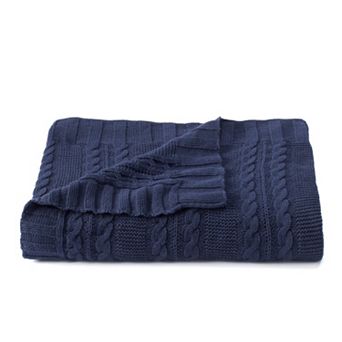 VCNY Dublin Cable Knit Throw