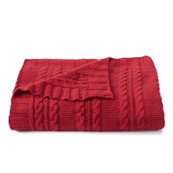 VCNY Dublin Cable Knit Throw