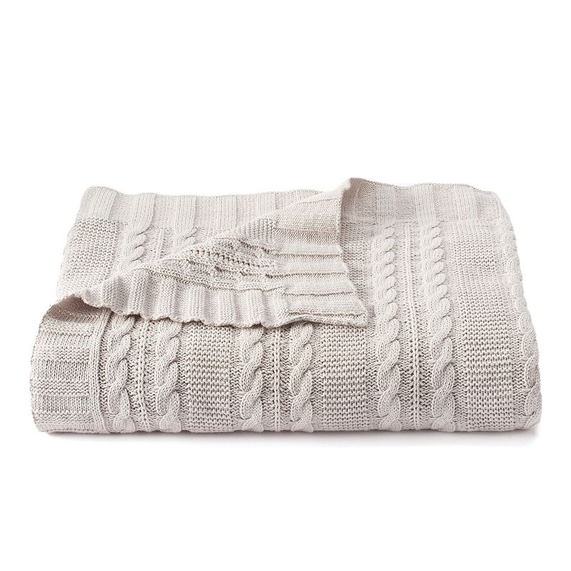 VCNY Dublin Cable Knit Throw, Clrs