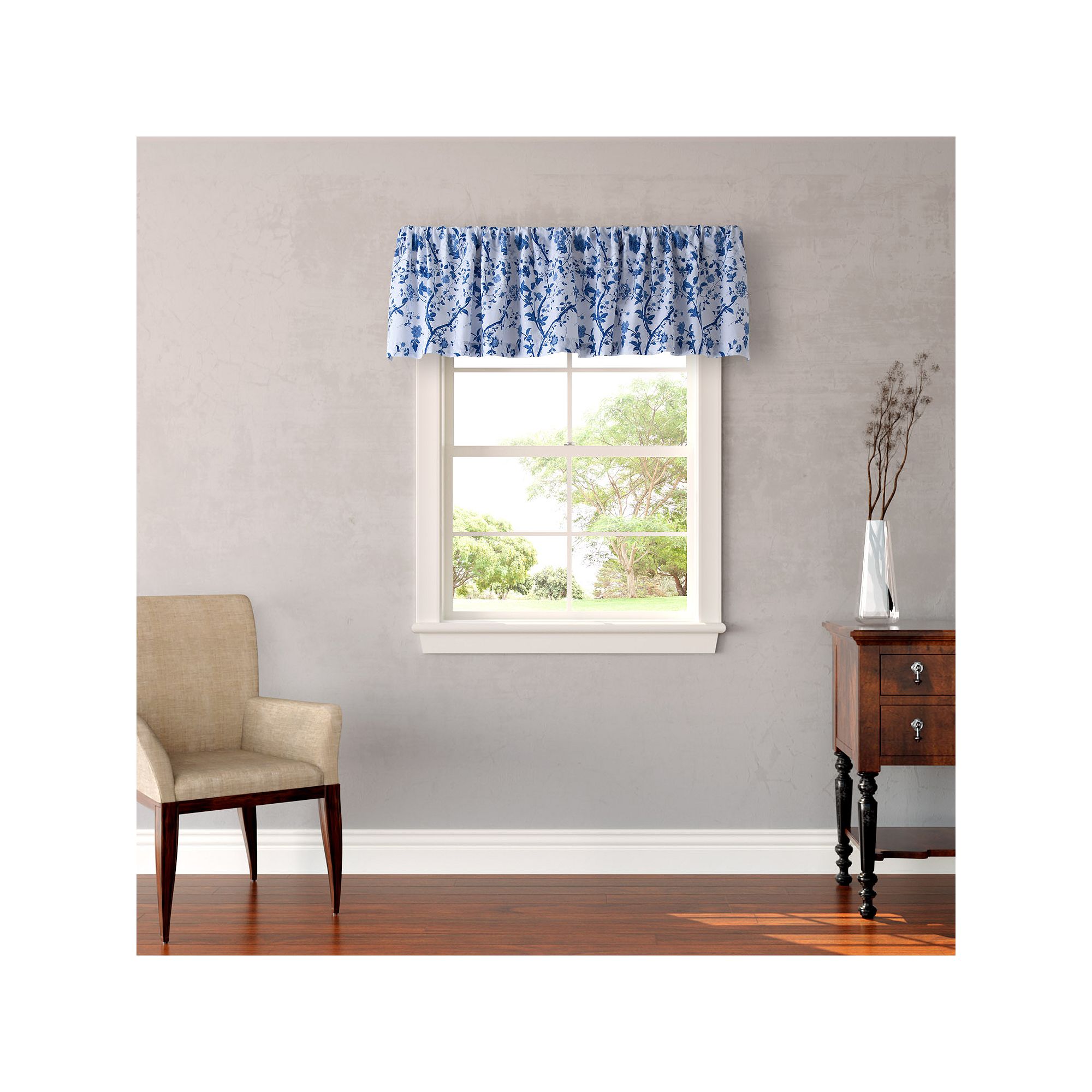 Laura Ashley Lifestyles Charlotte Window Valance - 86 x 18, Blue