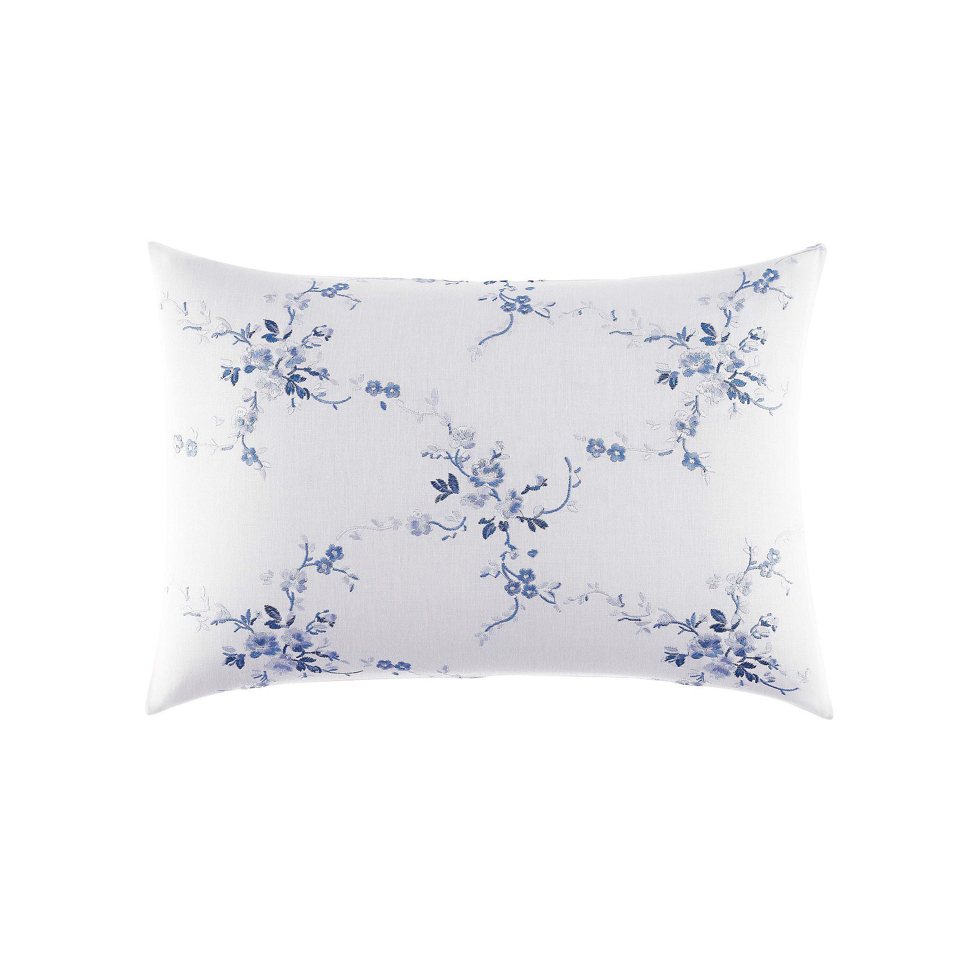 Laura Ashley Lifestyles Charlotte Embroidered Throw Pillow, Blue