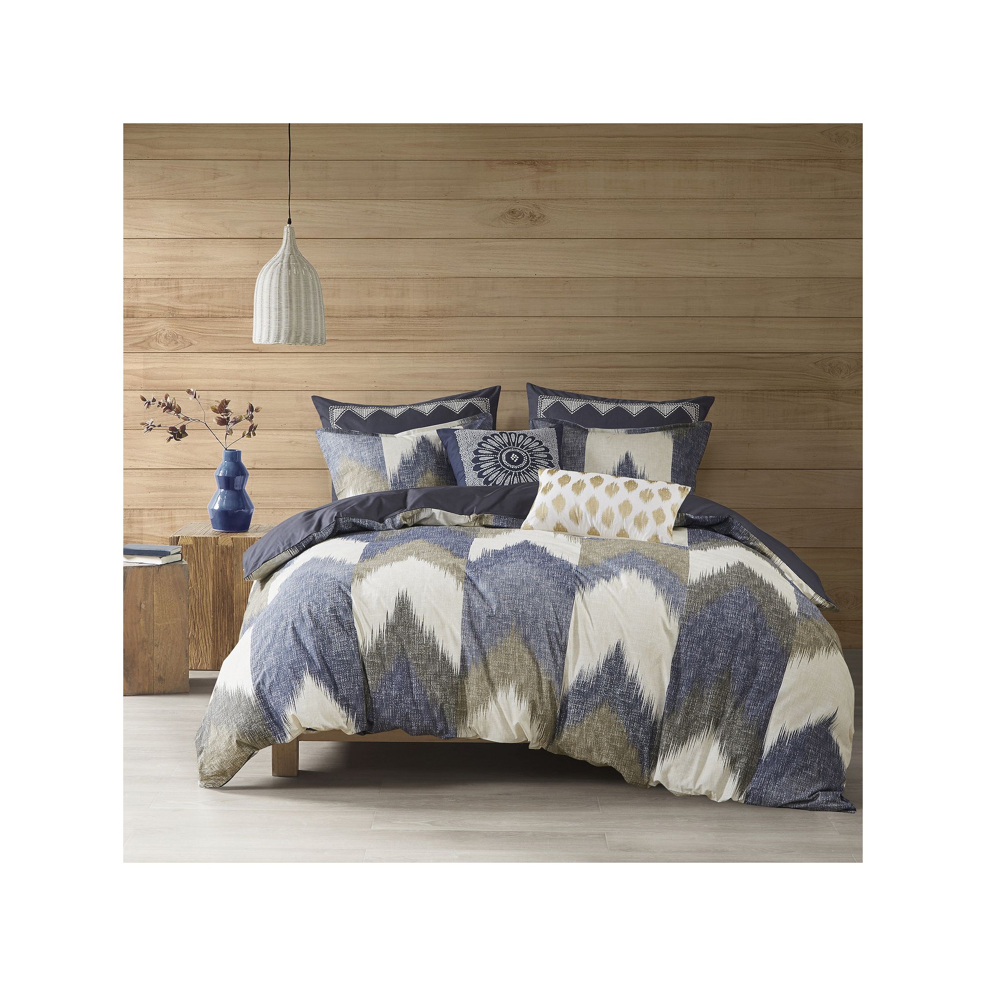 INK+IVY Alpine 3-piece Cotton Duvet Cover Set with Shams, Blue