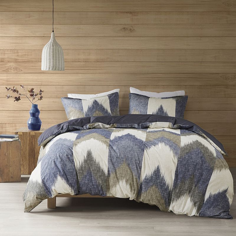 INK+IVY Alpine 3-piece Cotton Duvet Cover Set with Shams, Blue, King