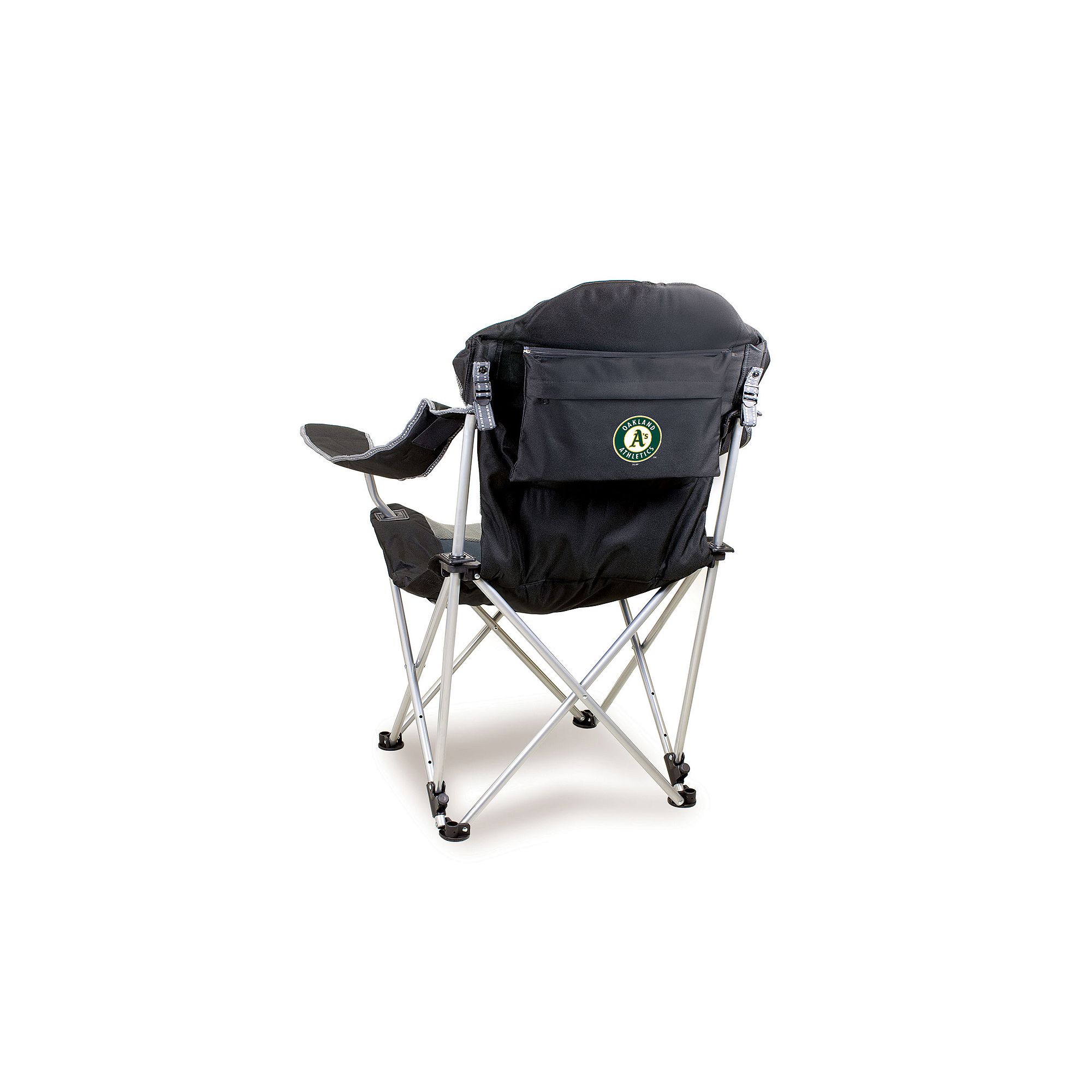 Picnic Time Oakland Athletics Reclining Camp Chair, Black
