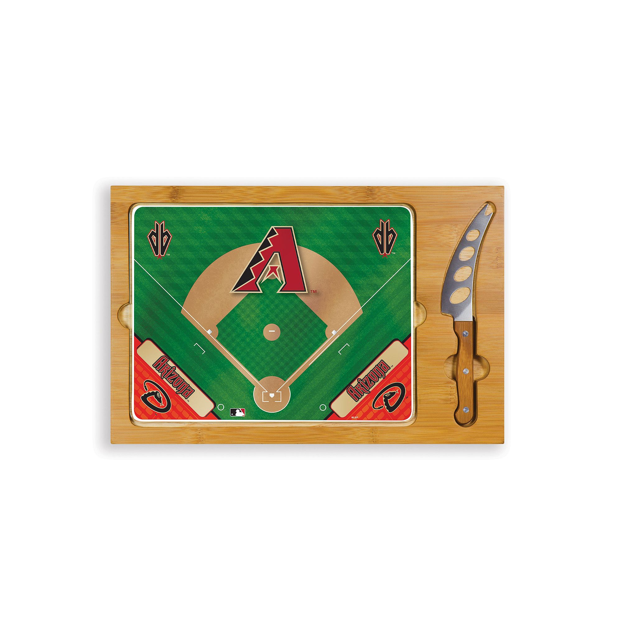 Picnic Time Arizona Diamondbacks Icon Rectangular Cutting Board Gift Set, B
