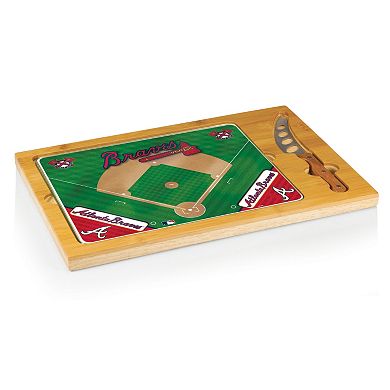 Picnic Time Atlanta Braves Icon Rectangular Cutting Board Gift Set