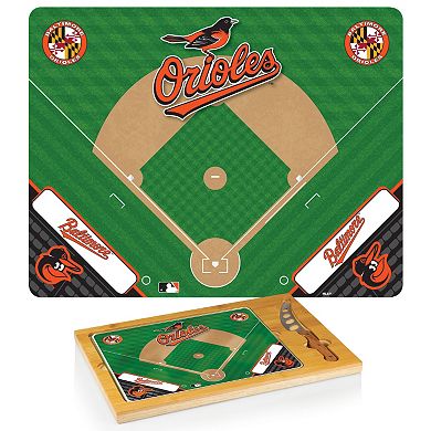 Picnic Time Baltimore Orioles Icon Rectangular Cutting Board Gift Set