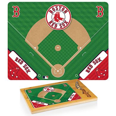 Picnic Time Boston Red Sox Icon Rectangular Cutting Board Gift Set