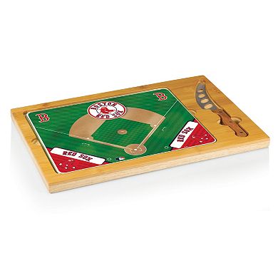 Picnic Time Boston Red Sox Icon Rectangular Cutting Board Gift Set