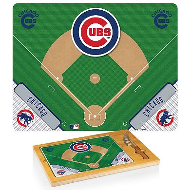 Picnic Time Chicago Cubs Icon Rectangular Cutting Board Gift Set