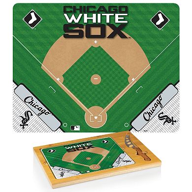 Picnic Time Chicago White Sox Icon Rectangular Cutting Board Gift Set