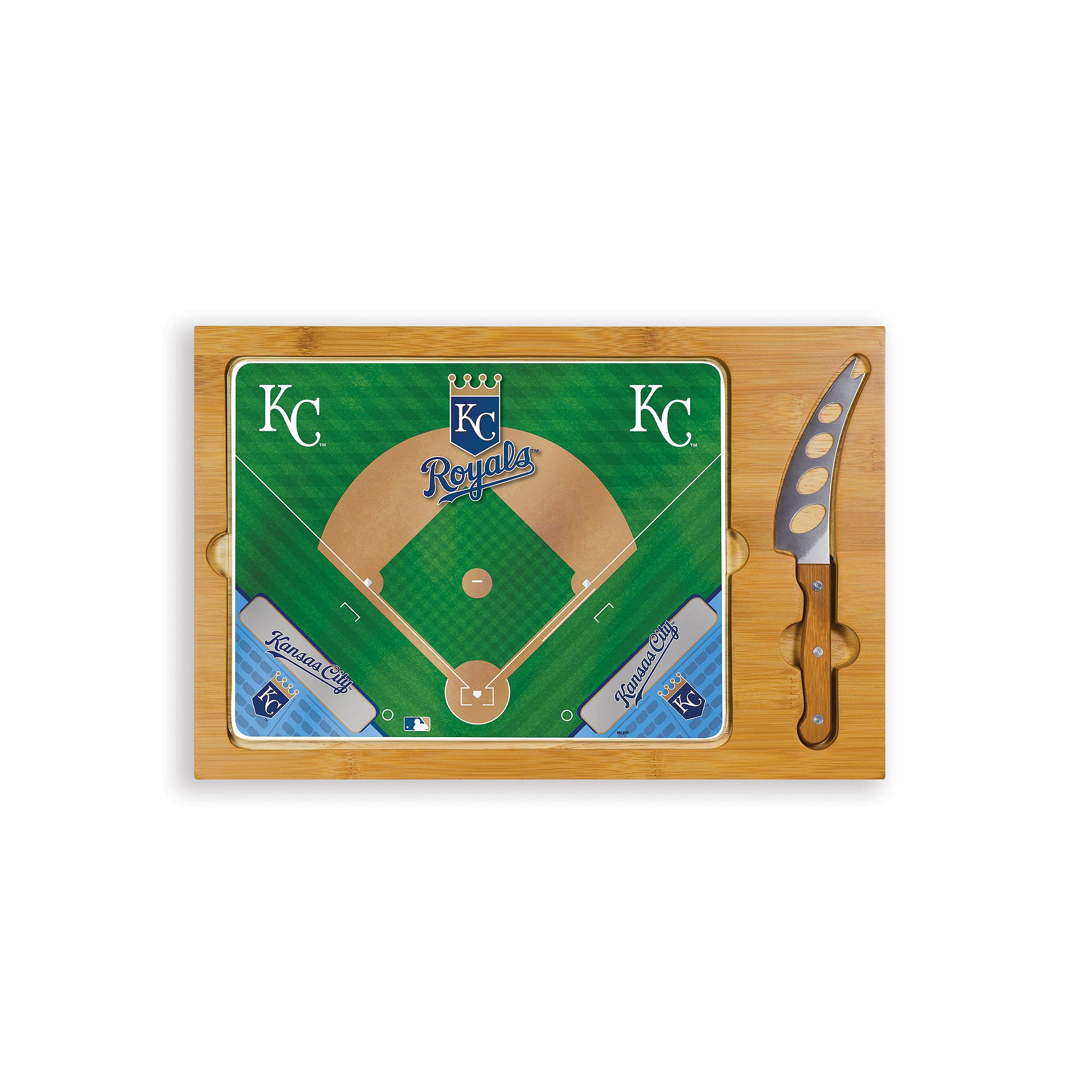 Picnic Time Kansas City Royals Icon Rectangular Cutting Board Gift Set, Bro
