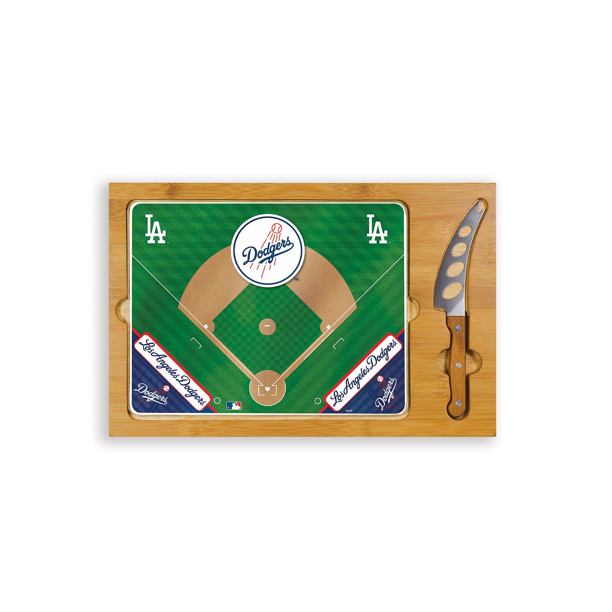 Picnic Time Los Angeles Dodgers Icon Rectangular Cutting Board Gift Set, Br