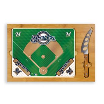 Picnic Time Milwaukee Brewers Icon Rectangular Cutting Board Gift Set