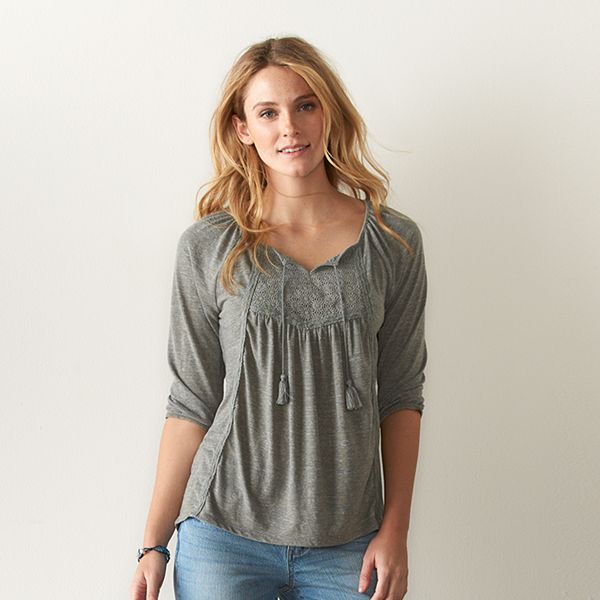 Women's Sonoma Goods For Life® Crochet Peasant Top