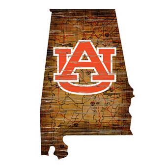 Auburn Tigers Distressed 24" x 24" State Wall Art
