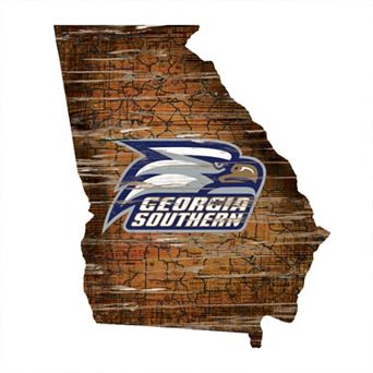 Georgia Southern Eagles Distressed 24" x 24" State Wall Art