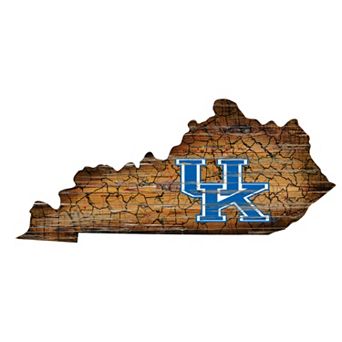 Kentucky Wildcats Distressed 24" x 24" State Wall Art