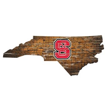 North Carolina State Wolfpack Distressed 24" x 24" State Wall Art