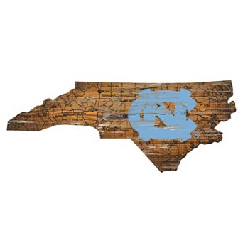 North Carolina Tar Heels Distressed 24" x 24" State Wall Art