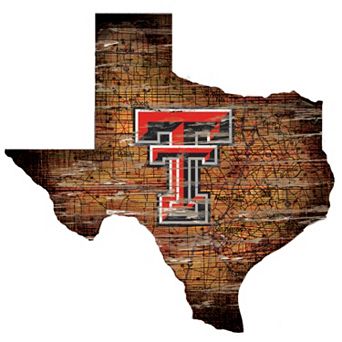 Texas Tech Red Raiders Distressed 24" x 24" State Wall Art
