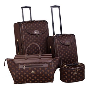 American Flyer Fleur De Lis 4 pc Luggage Set