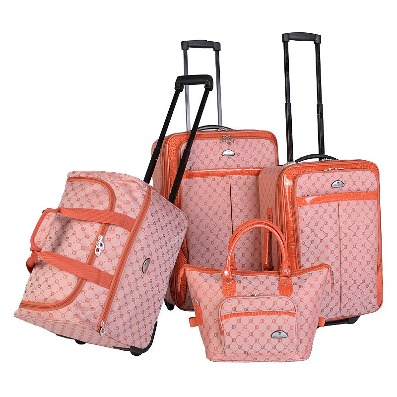American Flyer Signature 4-Piece Luggage Set, Orange, 4 PC SET