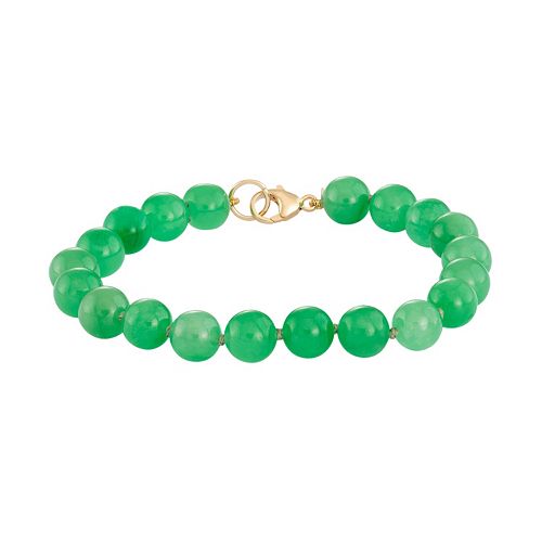 14k Gold Chinese Jade Bracelet