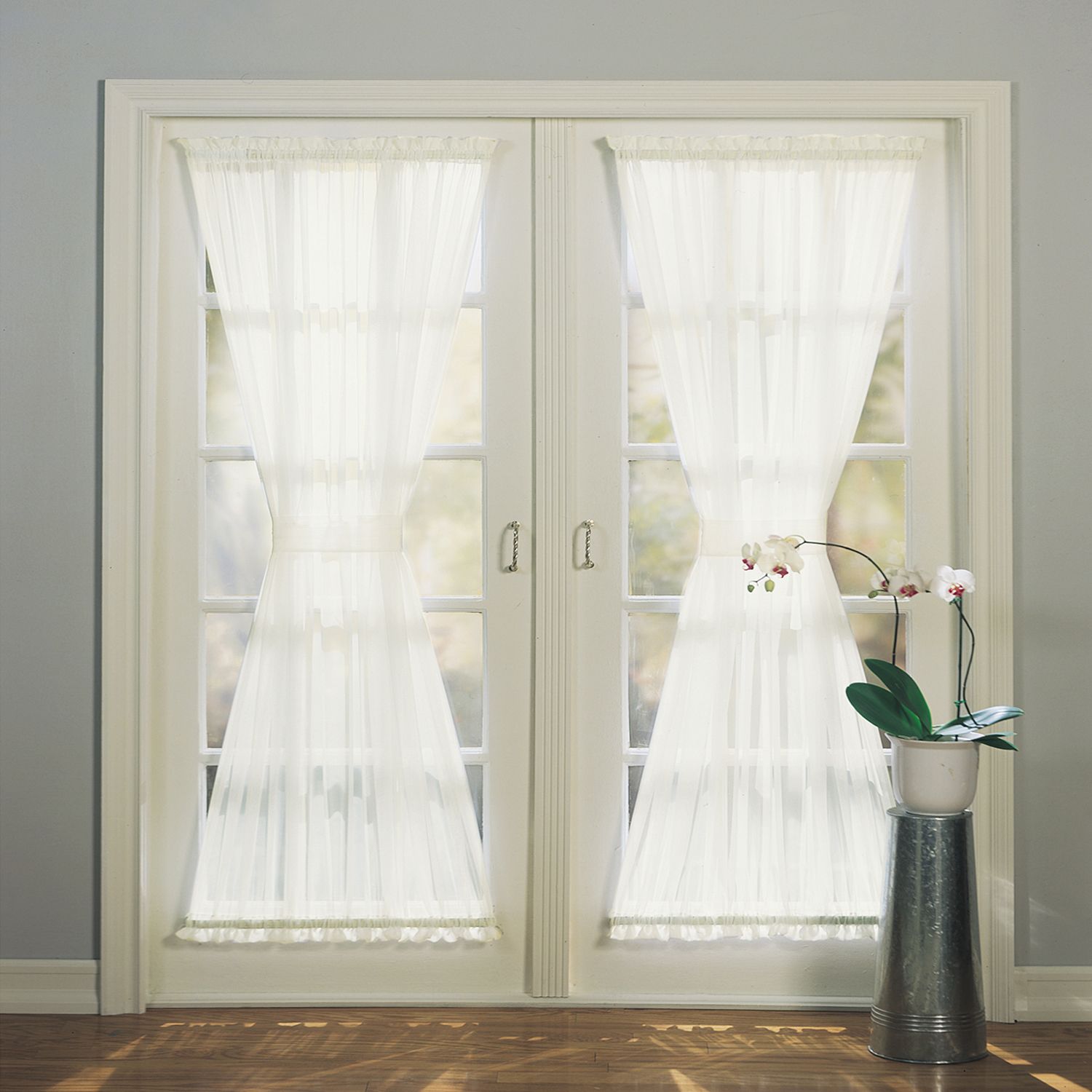 No 918 1 Panel Emily Sheer Voile Single Door Curtain Panel Tieback