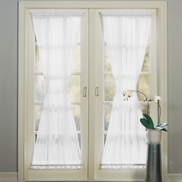 No. 918 1Panel Emily Sheer Voile Single Door Curtain Panel & Tieback