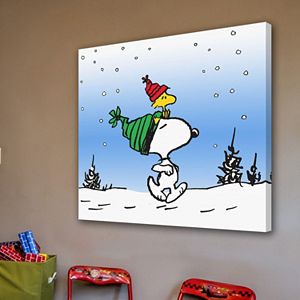 Marmont Hill Peanuts Snoopy Snow Canvas Wall Art