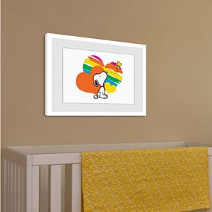 Marmont Hill Peanuts Rainbow Hearts Canvas Wall Art