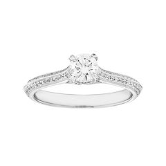 14k White Gold 3\/4 Carat T.W. IGL Certified Diamond Engagement Ring by