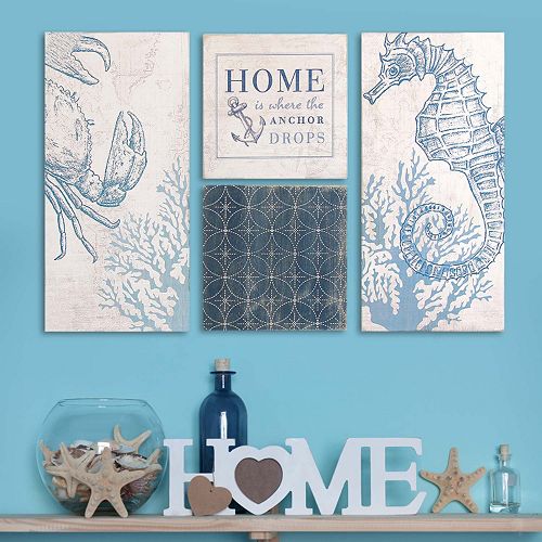 Stratton Home Decor Coastal Wall Art 4-piece Set