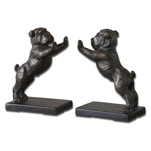 Bulldog Bookend 2-piece Set