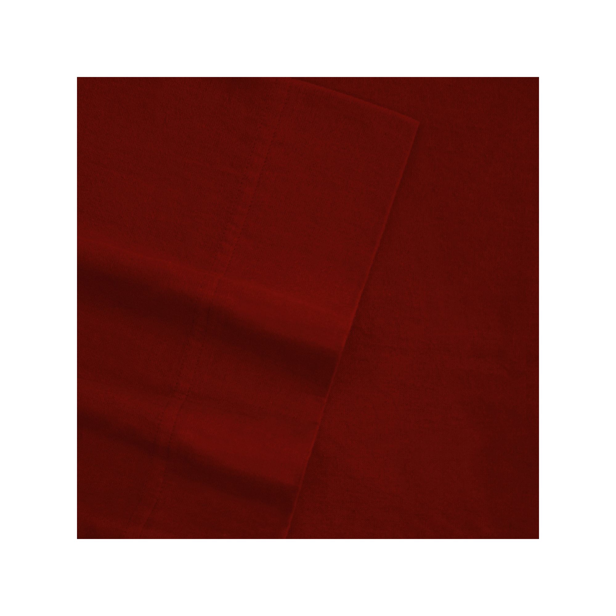Tribeca Living Flannel Solid Oversized Flat Sheet, Deep Red