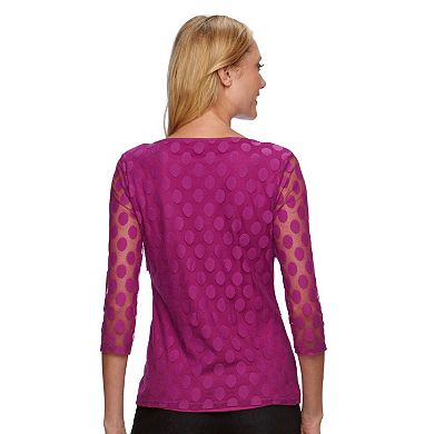 Women's Dana Buchman Tiered Mesh Scoopneck Top