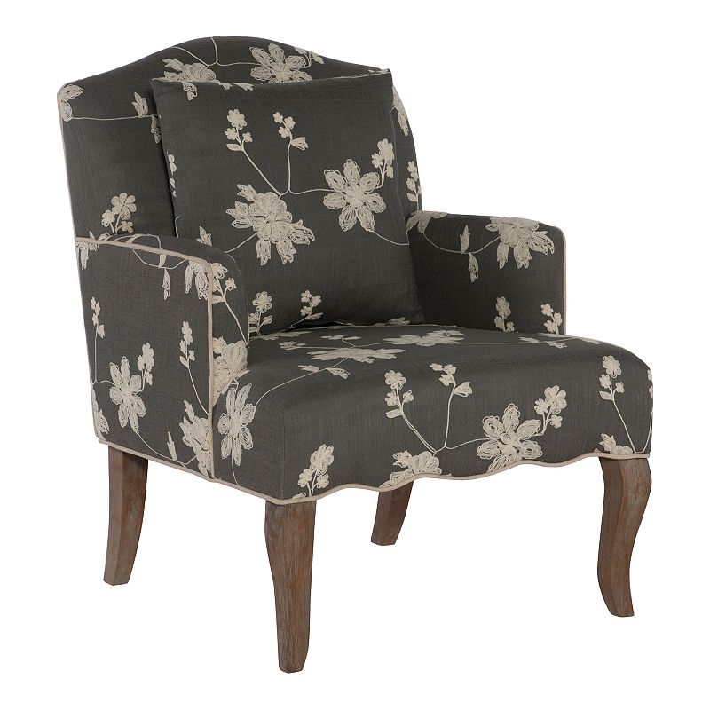 70141149 Linon Floral Arm Chair, Multicolor sku 70141149