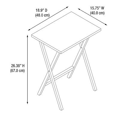 Linon White Faux Marble TV Tray Table 5-piece Set