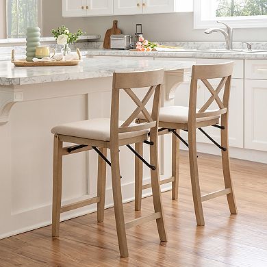 Linon Triena X-Back Folding Counter Stool