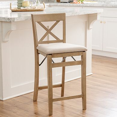 Linon Triena X-Back Folding Counter Stool