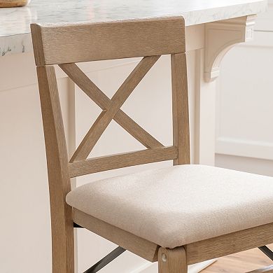 Linon Triena X-Back Folding Counter Stool