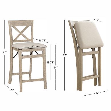 Linon Triena X-Back Folding Counter Stool