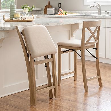 Linon Triena X-Back Folding Counter Stool