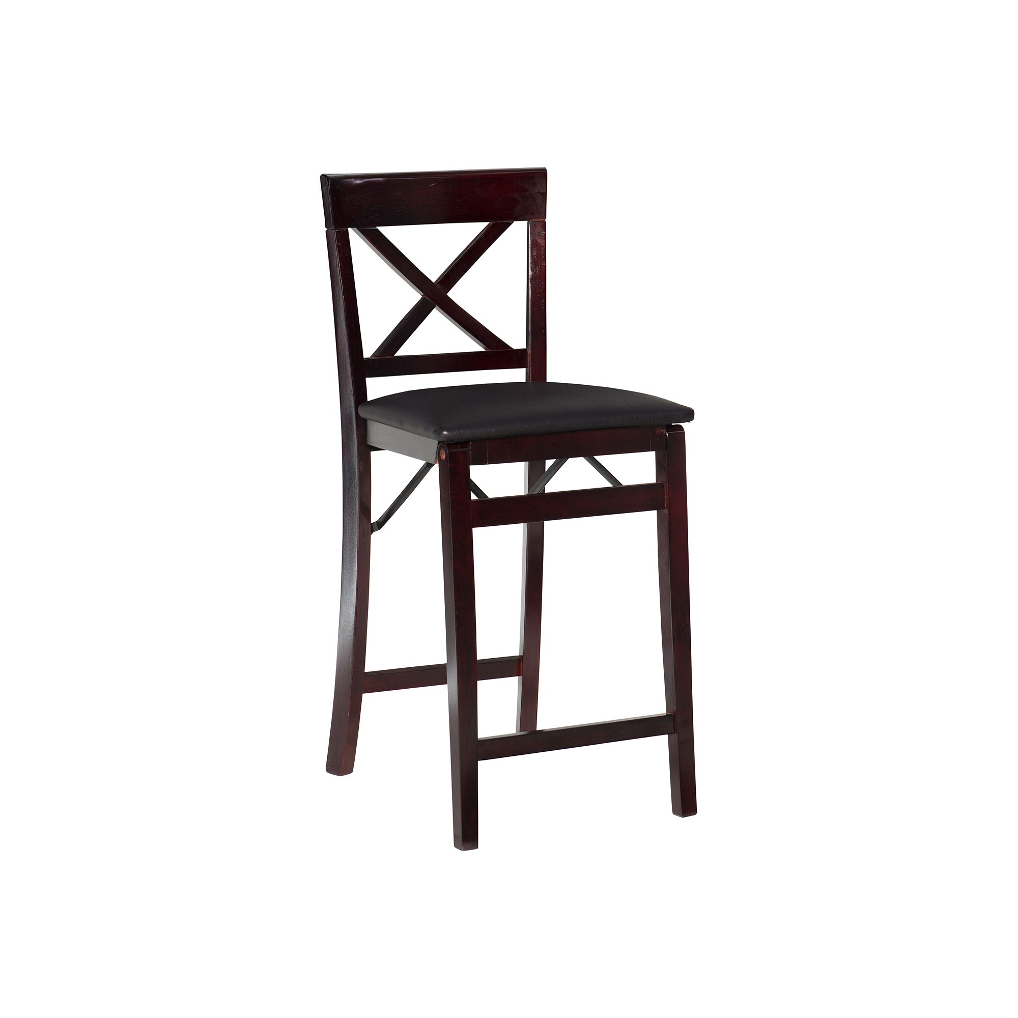 Linon Triena X-Back Folding Counter Stool, Brown
