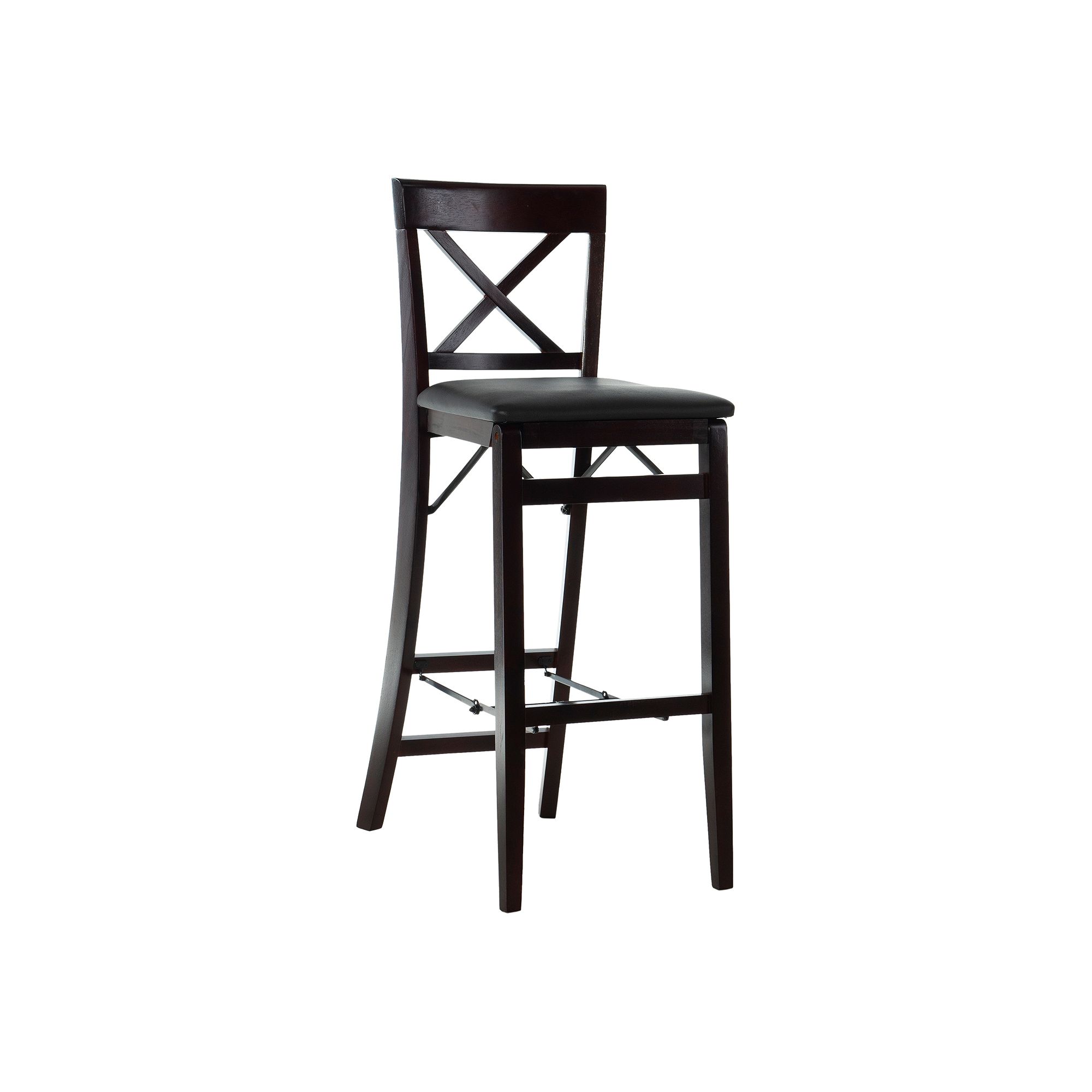 Linon Triena X-Back Folding Bar Stool, Brown